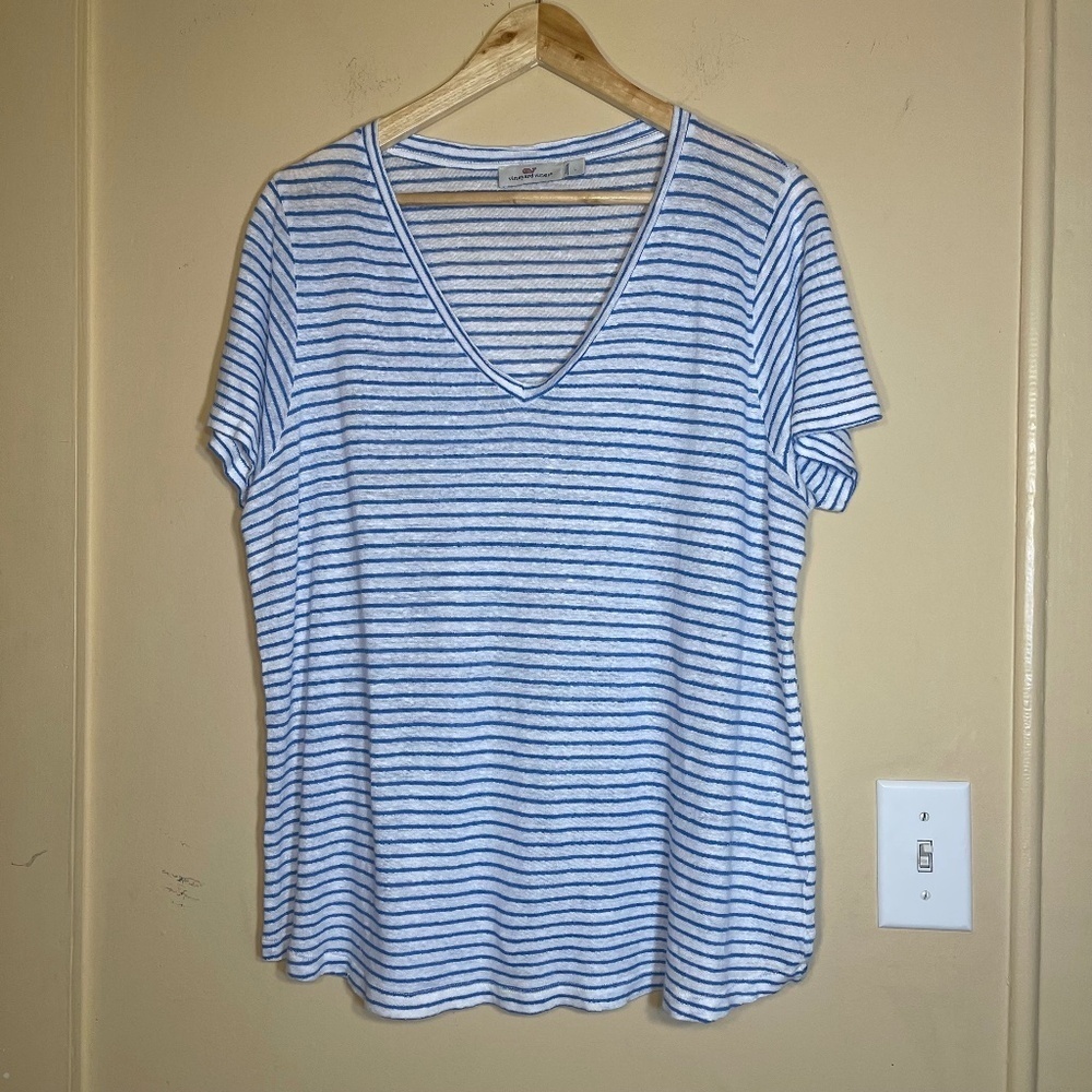 Vineyard Vines Blue and White Striped Top
